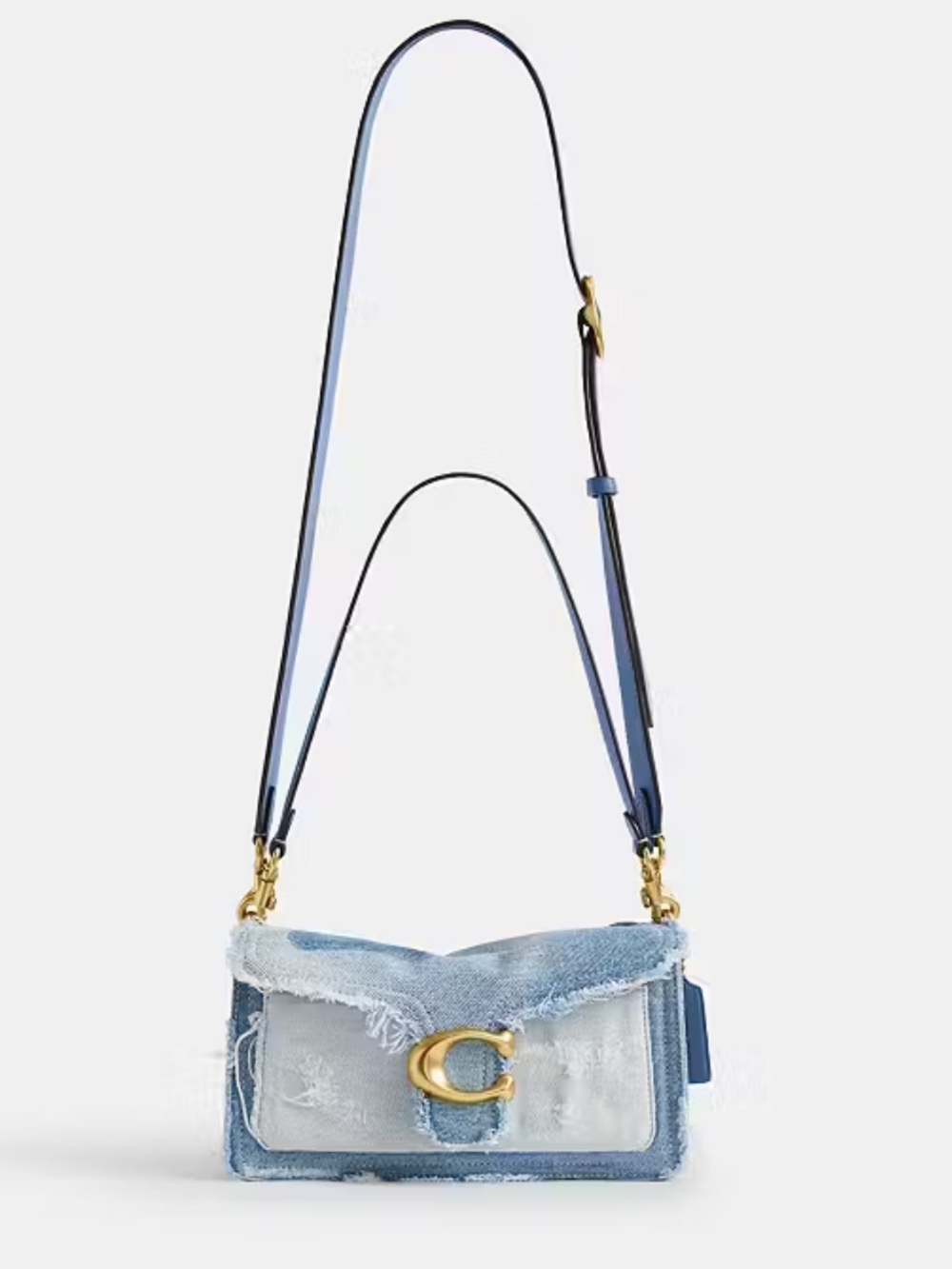 Coach denim Tabby bag in Light Blue Denim with Gold Hardware